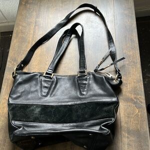 Kelsie Dagger Black Leather sued Shoulder bag